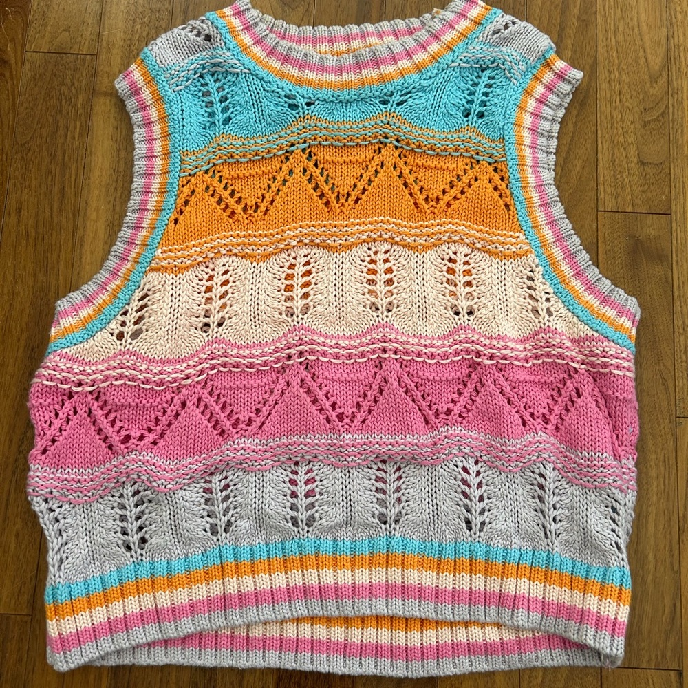 Colorful Knit Sleeveless Sweater